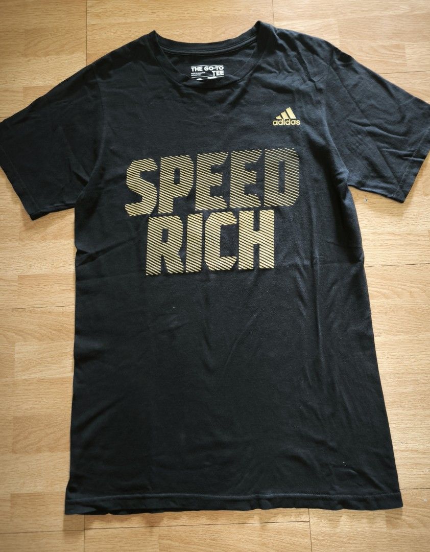 Adidas black shirt (speed Rich) (Category: Tshirts & Polo Shirts ) located in Manila. Submitted by wearforce (Listing ID 1470477298, Image 2). Description: Adidas black shirt (speed Rich) color: black fit: S-M color rate 9/10 in good condition 95 + sf.