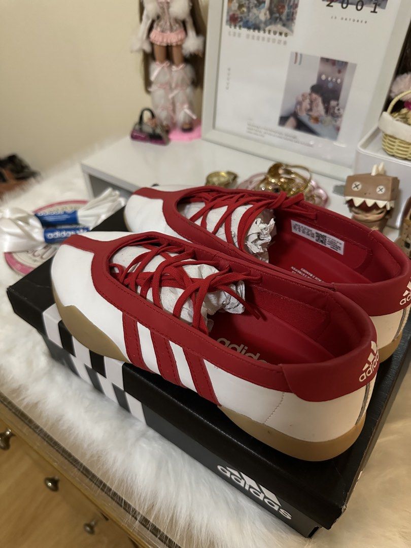 Adidas Red and White Sneakers Size 7.5 (Category: Sneakers) located in Mabalacat. Submitted by nutthea10 (Listing ID 1470516761, Image 2). Description: For sale: Php 5.5k only (used once) For swap: (shoes must be of same value & condition preferably straight swap) Can also swap to a coach bag Can send more pictures and videos :)) Kindly message me if interested! ^^ .