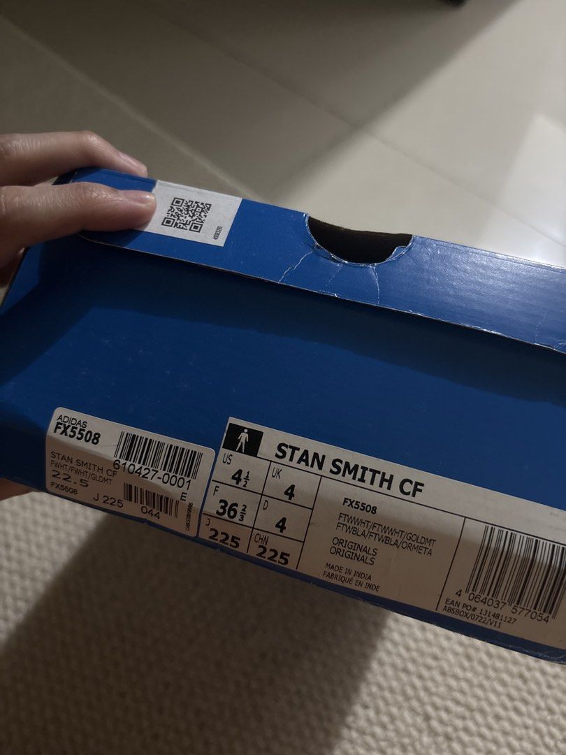 Adidas Stan Smith CF (Category: Sneakers & Footwear) located in Pasay City. Submitted by nymodig (Listing ID 1470516309, Image 3). Description: Bought in Osaka, Japan 🇯🇵 Only used twice during my trip after my rubber shoes broke. ✨ Very good condition ✨ Minimal signs of use ✨ Well-maintained and ready for a new owner! Men size 4.5 Women size 6.