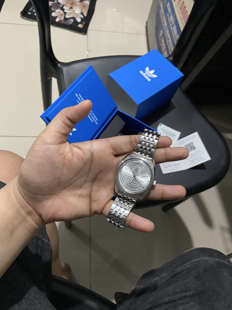 ADIDAS WATCH SILVEr (Category: Men's Watches) located in Manila. Submitted by katchifu (Listing ID 1470469733, Image 1). Description: Bought for 10k in rob manila Selling my personal watch Authentic adidas silver-tone analog watch.
