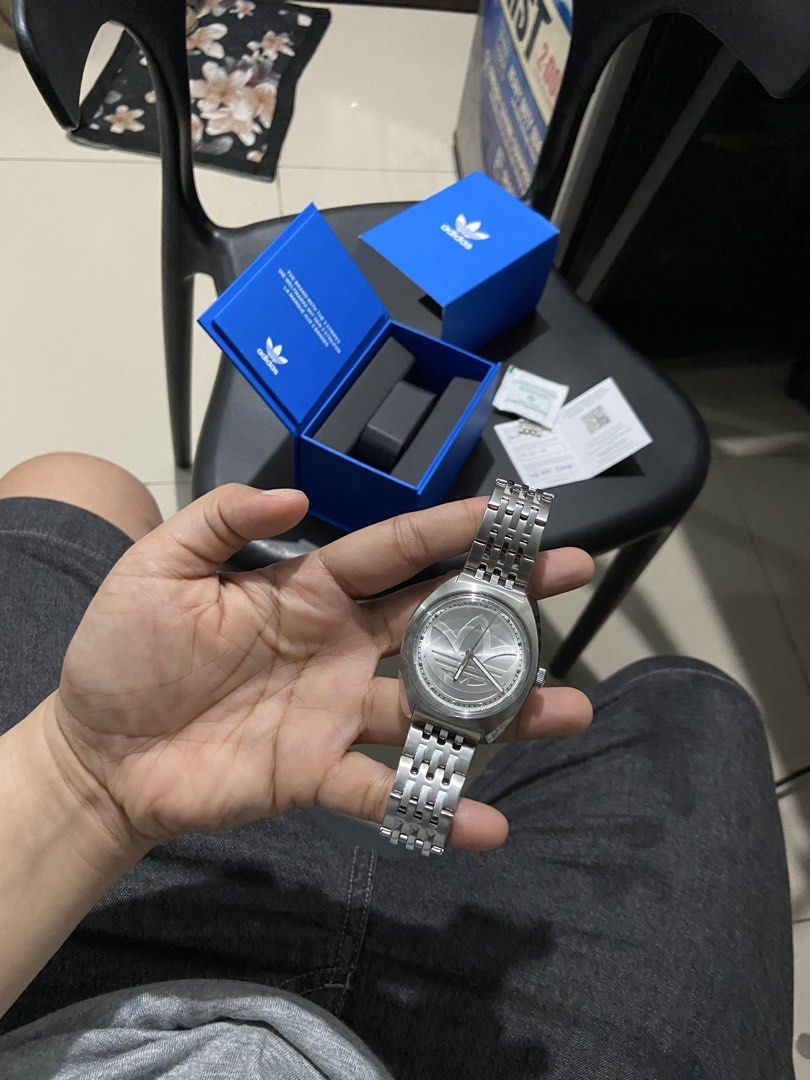 ADIDAS WATCH SILVEr (Category: Men's Watches) located in Manila. Submitted by katchifu (Listing ID 1470469733, Image 2). Description: Bought for 10k in rob manila Selling my personal watch Authentic adidas silver-tone analog watch.