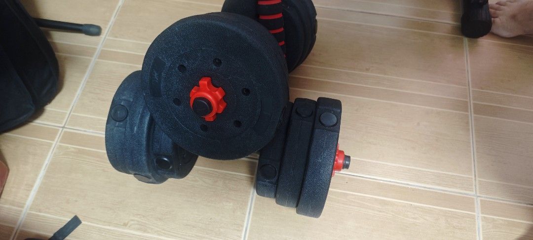 Adjustable Weight Bench press with Dumbbells (Category: Weights & Dumbbells) located in Marikina City. Submitted by enokirob (Listing ID 1470428474, Image 3). Description: rush sale 2200 only take all, slightly negotiable .