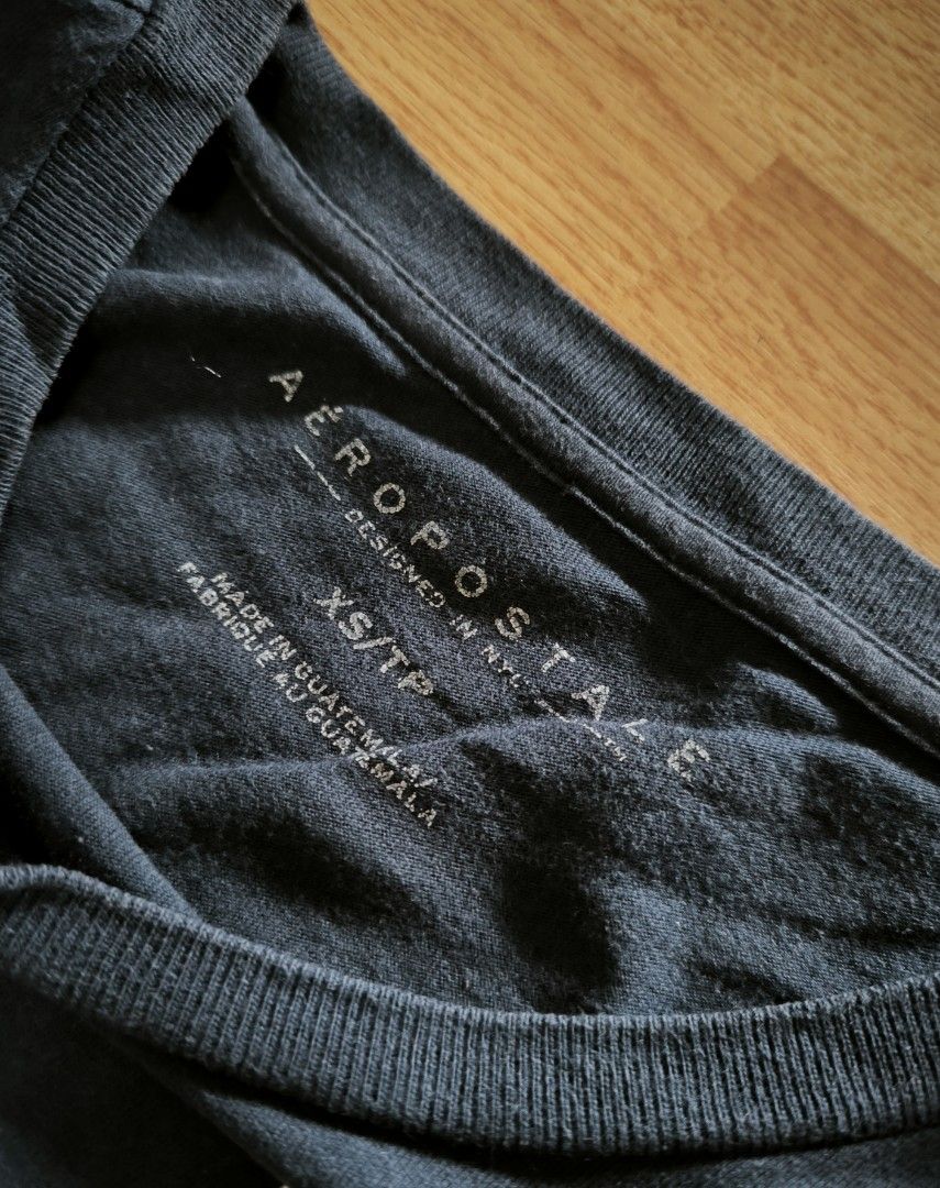 Aeropostale shirt (Category: Tshirts & Polo Shirts ) located in Manila. Submitted by wearforce (Listing ID 1470477588, Image 1). Description: Aeropostale shirt color: navy blue fit: S-M color rate 9/10 in good condition 99 + sf.