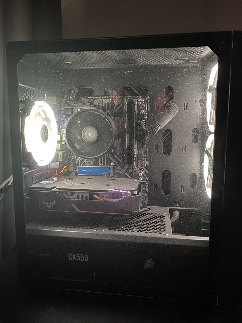 AMD Ryzen 5 GTX 1650 Gaming PC (Unit only) (Category: Desktops) located in Lipa City. Submitted by enriquedslva (Listing ID 1470377224, Image 1). Description: Negotiable! RUSH Selling gaming desktop pc: MOBO: Gigabyte B450M DS3H processor: Ryzen 5 3400G GPU: TUF GAMING GTX 1650 (4GB Vram) Memory: Kingston Fury DDR4 8GB (x2) PSU: Corsair CX 550 ATX power supply 80 plus bronze Storage: Adata Legend 710 Sata ssd (237GB - OS) Hitachi HDD (465 GB) Ram