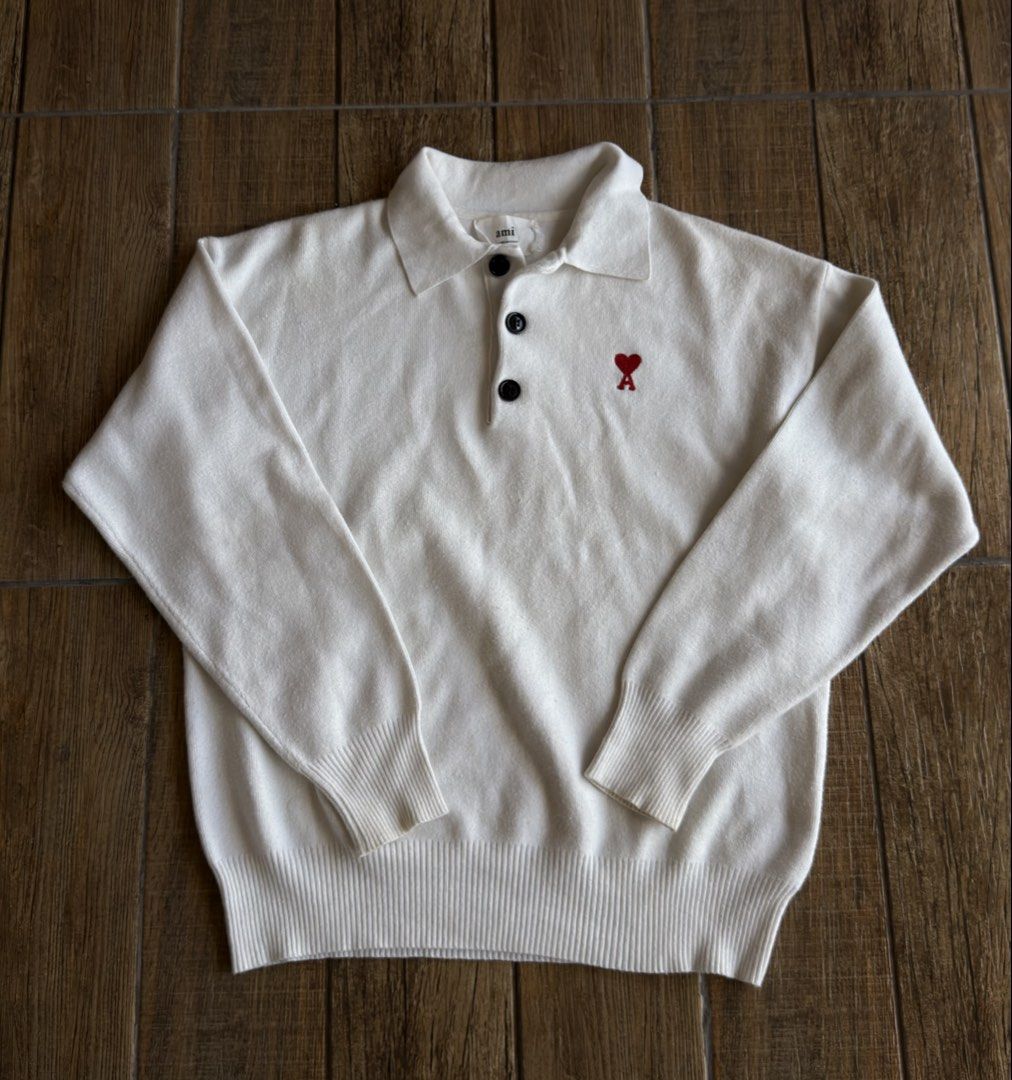 AMI POLO SWEATER (Category: Coats, Jackets and Outerwear) located in Manila. Submitted by urban-vintage_2 (Listing ID 1470391420, Image 1). Description: ISSUE: NONE (NEED WASH) MOP :GCASH (NO COD) SHIP VIA: LALAMOVE & J&T LOCATION: PASIG CITY LENGTH: 25 WIDTH : 22 .