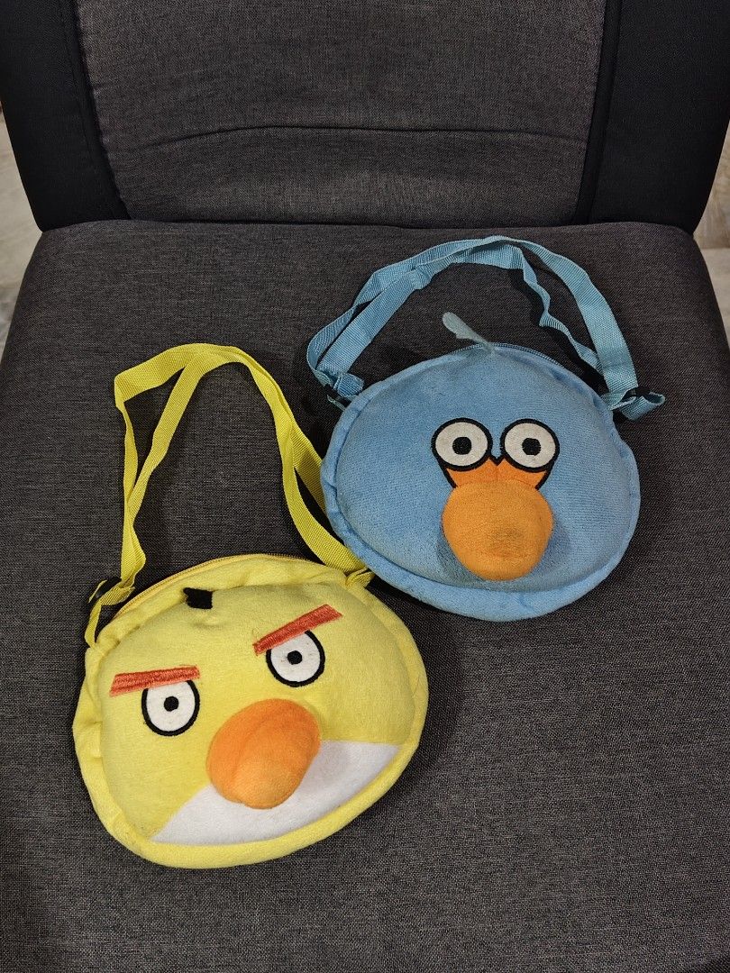 Angry Birds plush shoulder sling bags (Category: Plushies & Soft Toys) located in Bulacan. Submitted by angel.decluttersx (Listing ID 1470545828, Image 1). Description: 350 for take all in excellent condition.