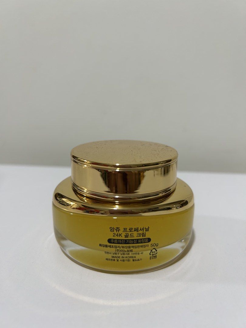 Anjo Professional 24K Gold Cream (Category: Face Care) located in Rizal. Submitted by CMaeCAme (Listing ID 1470464891, Image 2). Description: a Korean skincare moisturizer infused with pure gold particles and adenosine designed for hydration, nourishment, and anti-wrinkle care.