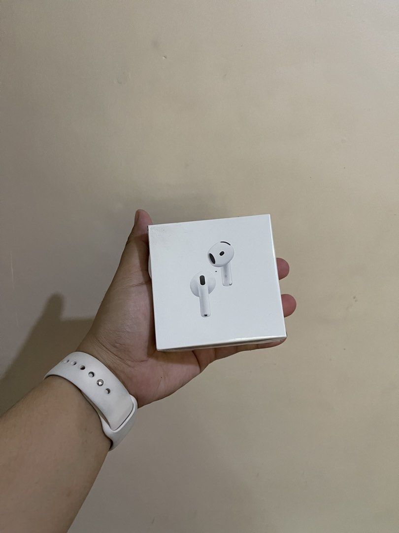 Apple AirPods 4 with Active Noise Cancellation (Category: Earphones) located in Muntinlupa City. Submitted by maaarjj (Listing ID 1470449120, Image 2). Description: - Brand new & 100% sealed in original box - Features Active Noise Cancellation (ANC) - Versatile charging: USB-C, Apple Watch, and Qi-certified chargers - Ready for shipping or meetup -with apple warranty .