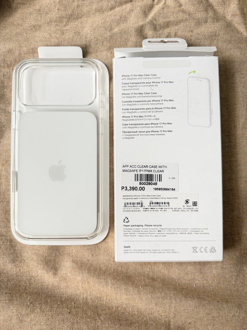 Apple Clear Case Magsafe for 17 Pro Max (Category: Cases & Sleeves) located in Las Pinas. Submitted by youngflower_08 (Listing ID 1470356591, Image 2). Description: Rfs: No longer need Used once only Srp 3,390.