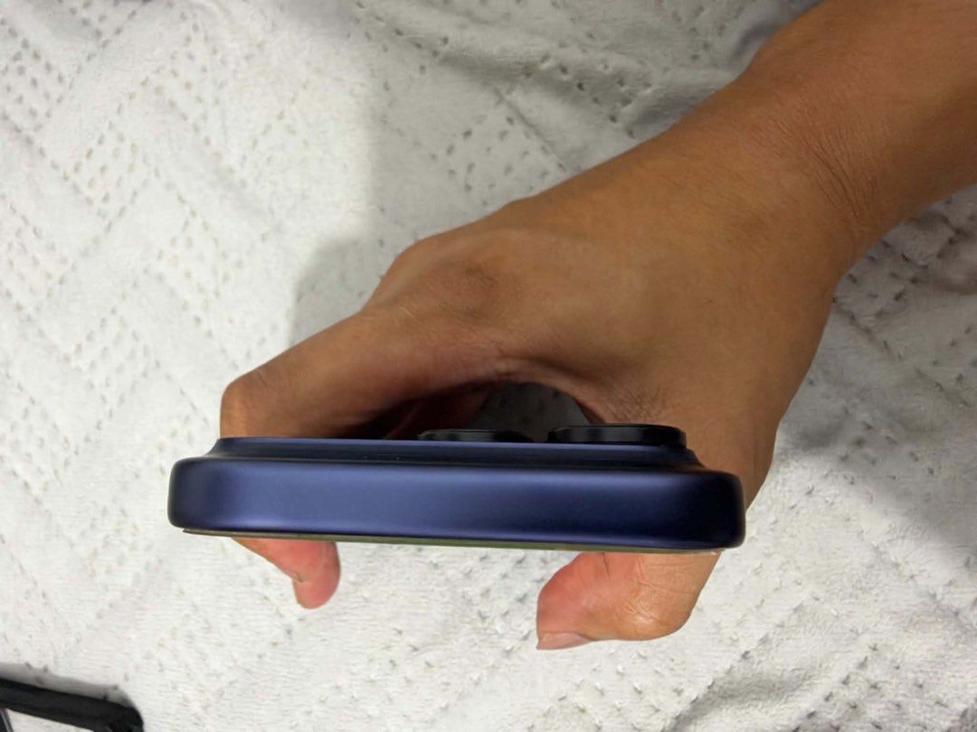 Apple iPhone 17 Pro Deep Blue (Category: iPhone 16 Series) located in Manila. Submitted by _iameros (Listing ID 1470516209, Image 2). Description: - Model: 17 pro 256gb Deep Blue - Condition: in good condition, with minimal scratches or dents kita naman sa pics - Features: Triple camera setup, Apple logo, clean ports, and responsive physical buttons - Performance: Works great - Reason for selling: already upgraded to 18 pro max.