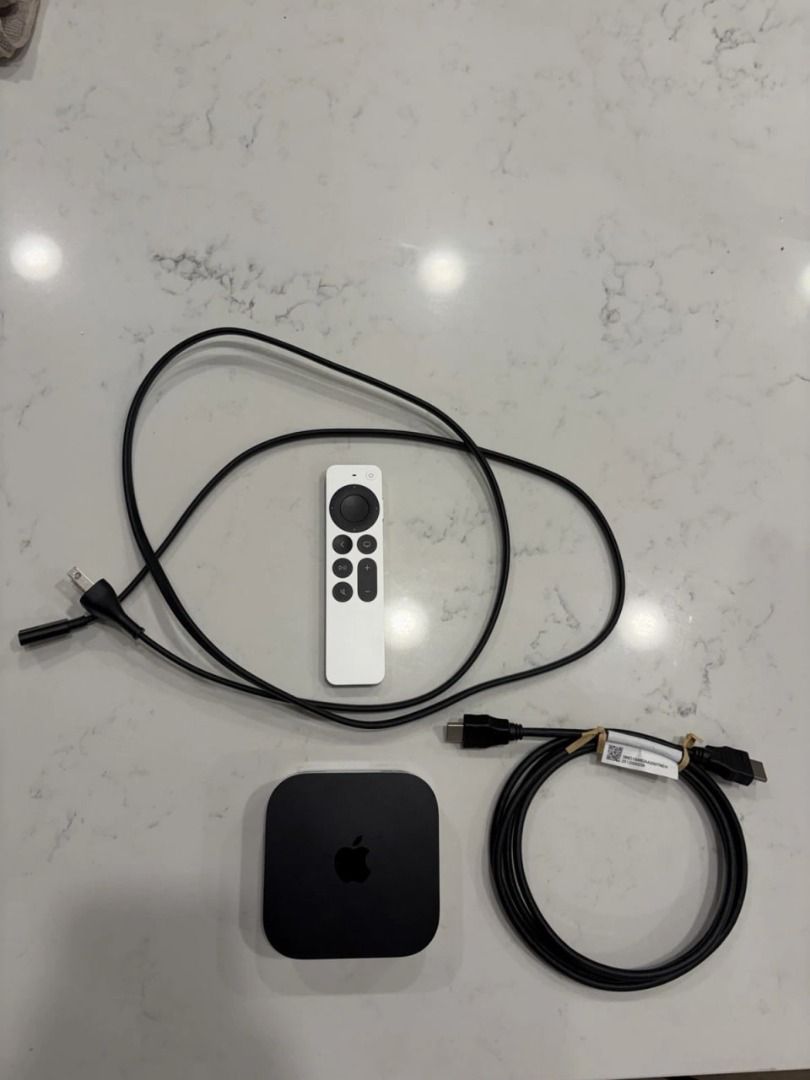 Apple TV 4K 3rd Generation 64GB Wi-Fi Black (Category: Media Streamers & Hubs) located in Makati City. Submitted by mmyshkrdlcrz (Listing ID 1470488341, Image 2). Description: Apple TV 4K with 64GB storage, supporting 4K streaming, Dolby Vision, and Dolby Atmos. Already updated and factory reset, with just one minor scratch. Condition: Pre-owned, very good Included: Apple TV, Siri Remote, Power Cord & Original Box RFS: Decluttering Message me for
