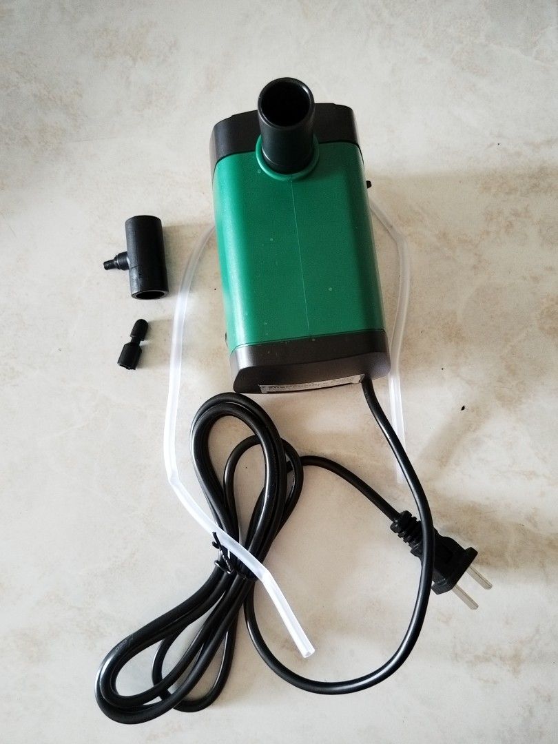 Aquarium/Pond Submersible Pump (Category: Construction Tools & Equipment) located in Iloilo. Submitted by pinspirewitha (Listing ID 1470399250, Image 2). Description: Perfect for aquarium/pond setups and other compatible water-circulation applications. ✔️ Power: 16W ✔️ Voltage: 220–240V ✔️ Frequency: 50/60Hz ✔️ Maximum flow rate: 3000 L/h ✔️ Maximum head: 2 meters ✔️ Outlet adapter diameter: 2 cm ✔️ Nozzle size: 2 cm ✔️ FREE 2cm Hose.
