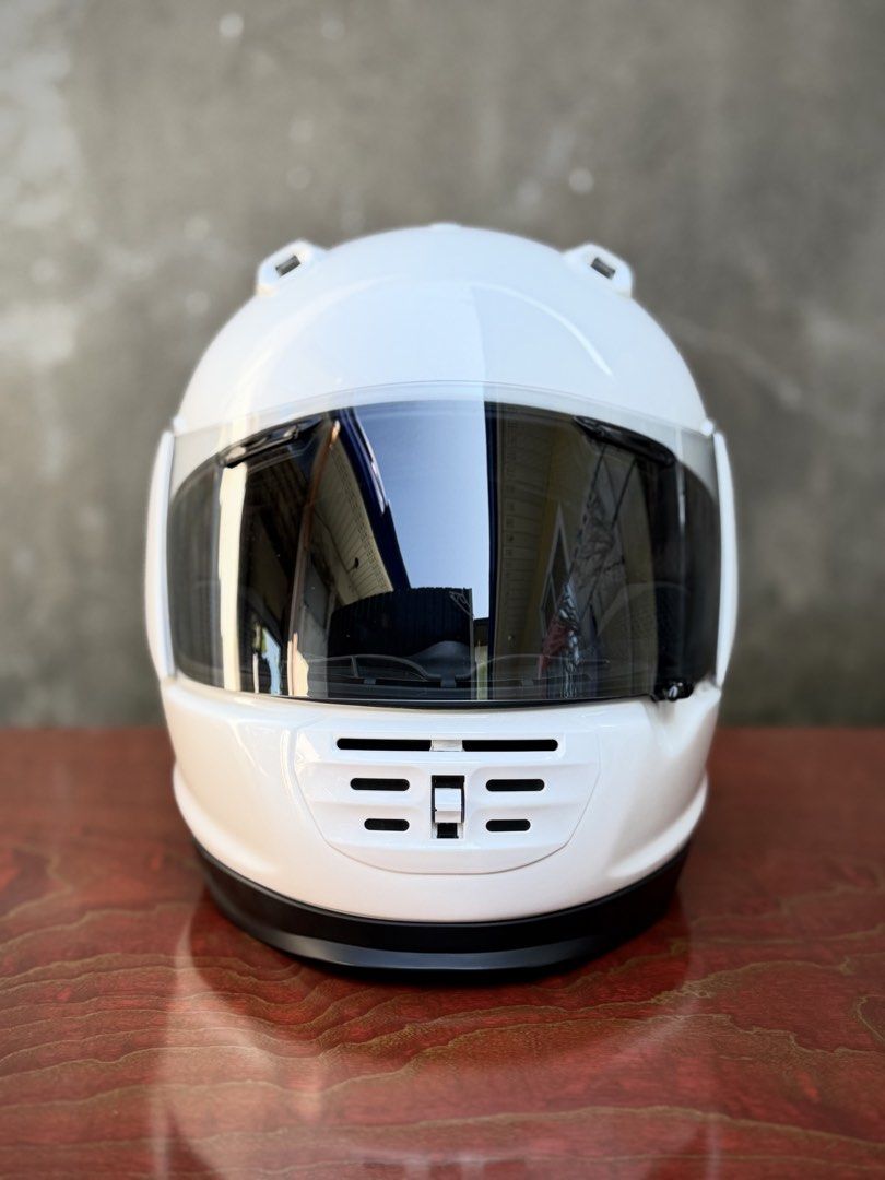 Arai Rapide-IR (Defiant) – Pearl White (Category: Helmets and other Riding Gears) located in San Juan, La Union. Submitted by bornunderground.ph (Listing ID 1470407863, Image 1). Description: Arai Rapide-IR (Defiant) – Pearl White • Size: Large (59–60 cm), true to size • Condition: Good Condition • Inner Liner: 9/10 • Outer Shell: 9/10 (see photos) • All Vents: 100% Working Additional Details: * Newly buffed and deep-cleaned * Free deep cleaning 