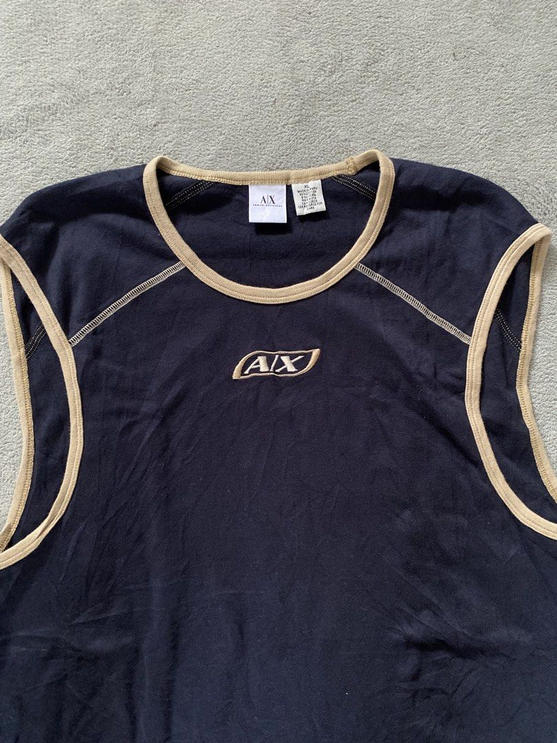 Armani Exchange Tanktop (Category: Tshirts & Polo Shirts ) located in Ozamiz City. Submitted by thriftnikael (Listing ID 1470512479, Image 3). Description: width: 20 length: 28.5 size: xl on tag best fit large Color rate: 10/10 Condition: 10/10 Issue: n/a.