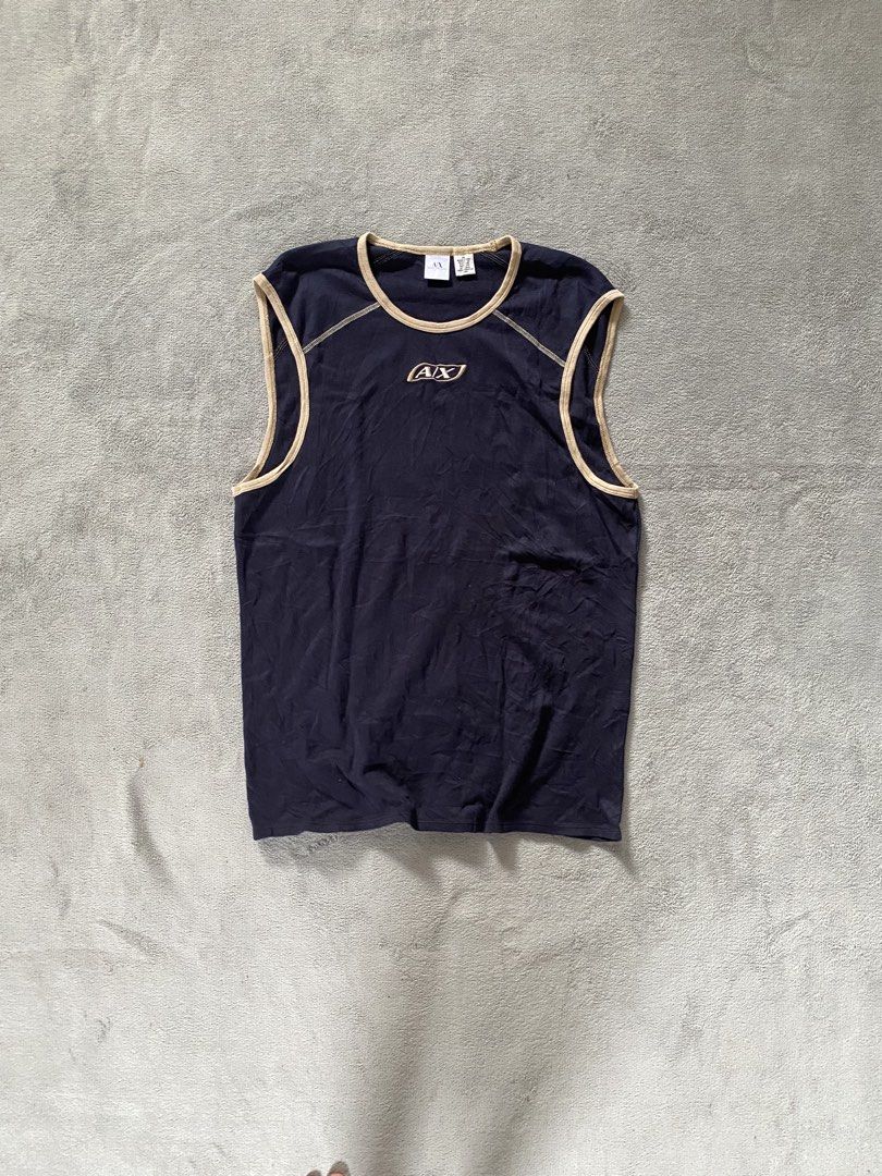 Armani Exchange Tanktop (Category: Tshirts & Polo Shirts ) located in Ozamiz City. Submitted by thriftnikael (Listing ID 1470512479, Image 1). Description: width: 20 length: 28.5 size: xl on tag best fit large Color rate: 10/10 Condition: 10/10 Issue: n/a.