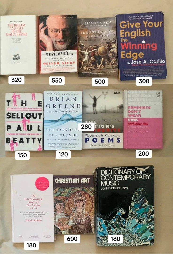 Assorted Academic and Fiction Books Collection (Category: Storybooks) located in Manila. Submitted by benjchpages (Listing ID 1470477411, Image 2). Description: - Genre: Education, literature, science, and poetry - Format: Paperback and hardcover editions available - Condition: Good reads, perfect for students and book collectors.