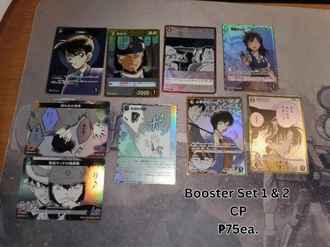 Assorted characters R, CP, RP, SR, Promos(PR) (Category: Raw Singles) located in Lucena. Submitted by raishou (Listing ID 1470448634, Image 3). Description: Prices are in the photo. --- MOP: Gcash/Maribank MOD: LBC/J&T (SF shouldered by the buyer).