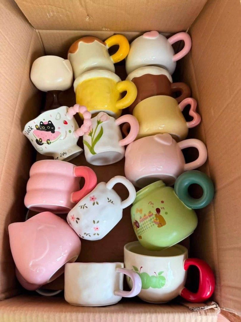 Assorted Cute Ceramic Mugs Cartoon Animals and Fruit Designs (Category: Coffee & Tea Tableware) located in Cavite. Submitted by merielleceniza12 (Listing ID 1470404744, Image 2). Description: 📌4200 for 60pcs cute mugs💕 - Condition: Brand new, unused, straight from the box - Variety: Assorted ceramic mugs with fun designs (cartoon animals, ducks, cats, apples, flowers) - Usage: Perfect for morning coffee, tea, or as a gift - Purchase Options: Bu