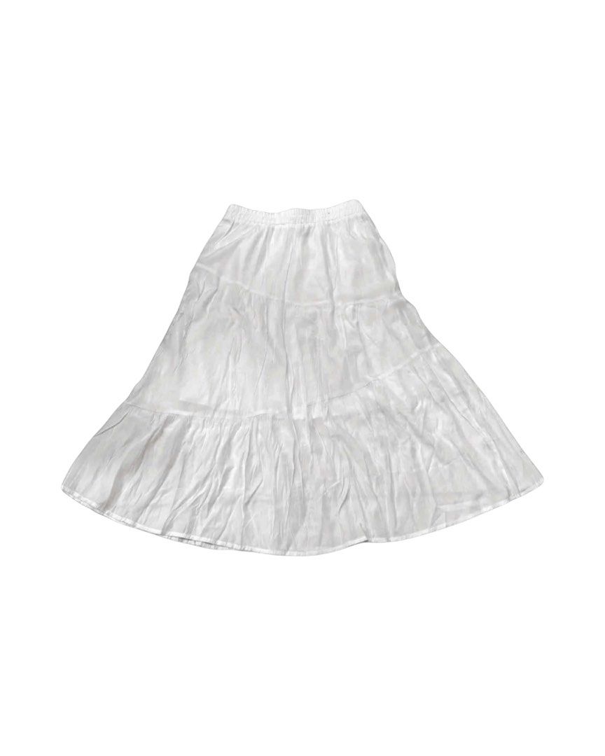 Assorted Women's Skirts Bundle (Category: Skirts) located in Manila. Submitted by threefold_thrifts3 (Listing ID 1470510450, Image 1). Description: Wardrobe declutter! Set of 5 versatile skirts in various styles and fits, all with elastic or adjustable waistbands. Includes white tiered midi, sage green fitted midi, black ruched side skirt, grey utility cargo skirt, and blue floral print with a side slit. all for 899! (179 each only!).