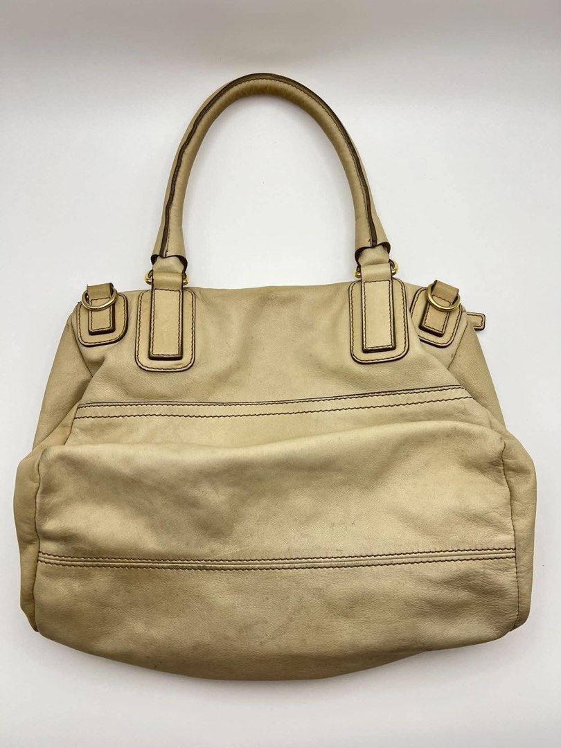 Authentic Givenchy Pandora medium in beige (Category: Tote Bags) located in Cagayan de Oro. Submitted by borse_de_amore (Listing ID 1470458704, Image 2). Description: Authentic Givenchy Pandora medium in beige Rank B has visible signs of use on exterior. Rubs & Scratches, Missing long strap. But provided a thick replacement strap. 🏷️8,500 only.