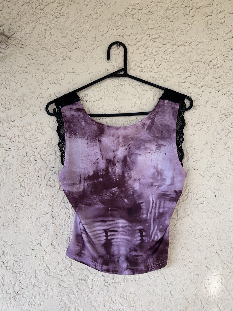 Backless Purple Tie-Dye Lace Top (Category: Sleeveless) located in Batangas. Submitted by morcigues (Listing ID 1470355859, Image 1). Description: .