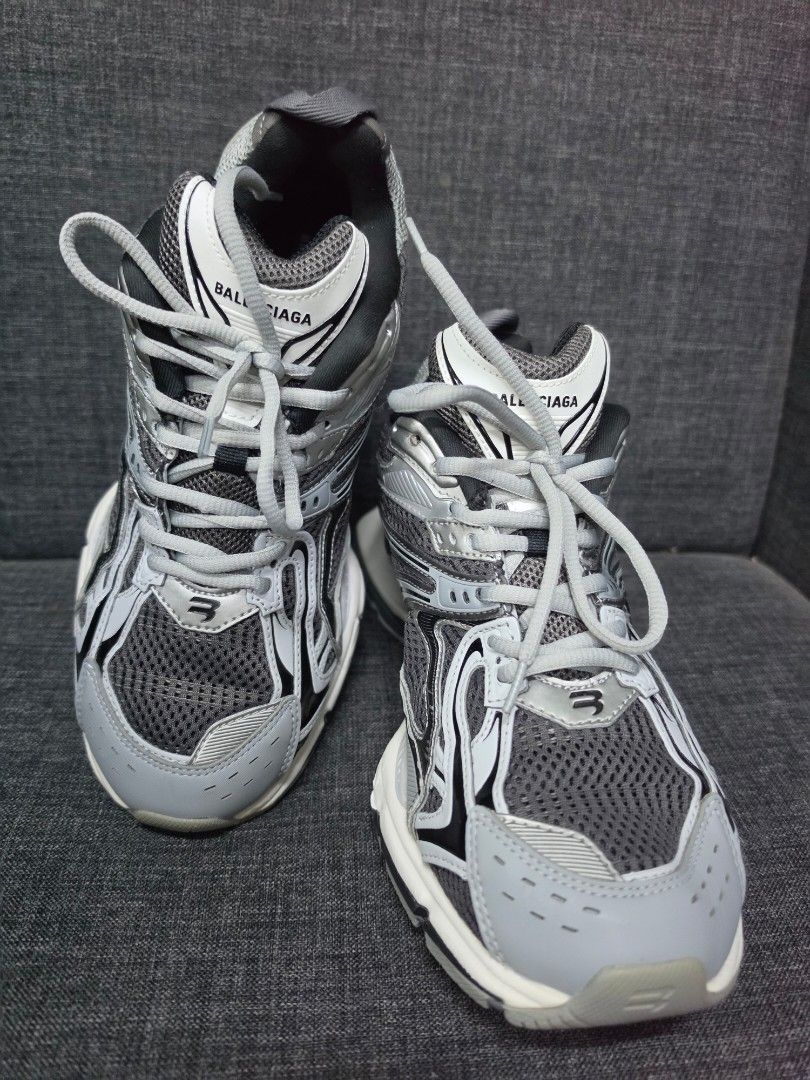 Balenciaga X-Pander Sneakers (Category: Casual Shoes) located in General Trias. Submitted by rb_collezione (Listing ID 1470407986, Image 3). Description: Balenciaga X-Pander sneakers in a grey, black, and white colorway, recognizable by their chunky layered mesh construction and distinctive suspended high-heel/spring sole design.