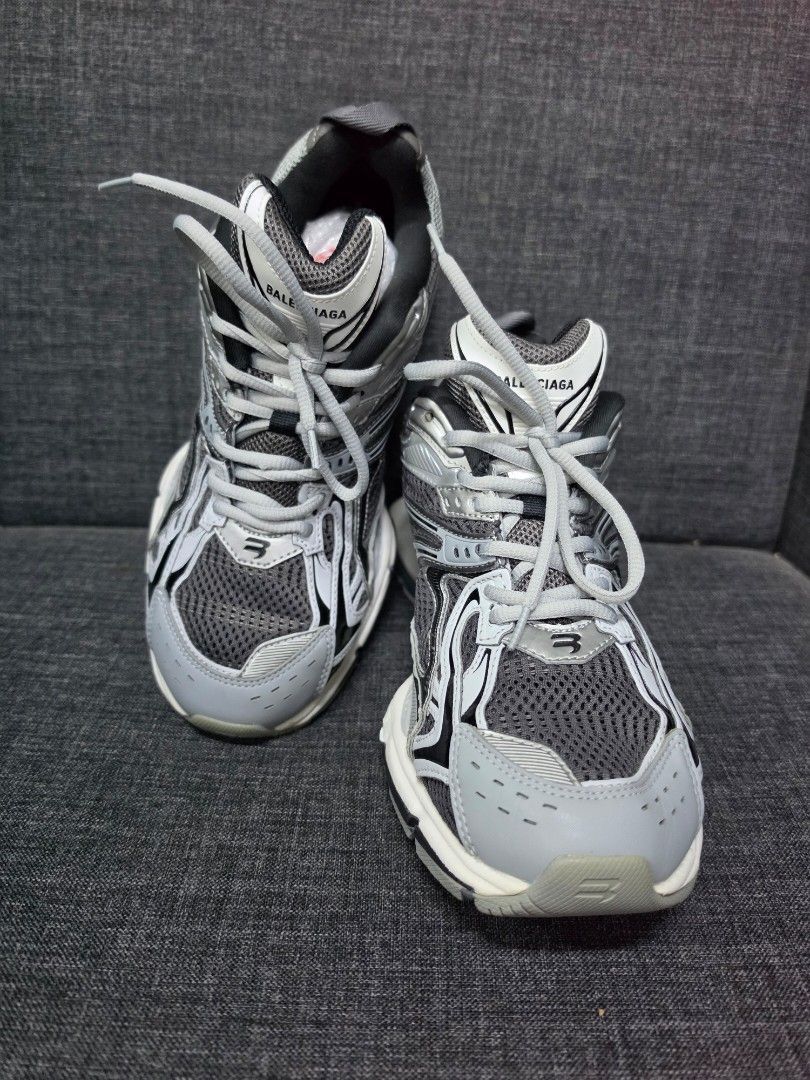 Balenciaga X-Pander Sneakers (Category: Casual Shoes) located in General Trias. Submitted by rb_collezione (Listing ID 1470407986, Image 1). Description: Balenciaga X-Pander sneakers in a grey, black, and white colorway, recognizable by their chunky layered mesh construction and distinctive suspended high-heel/spring sole design.