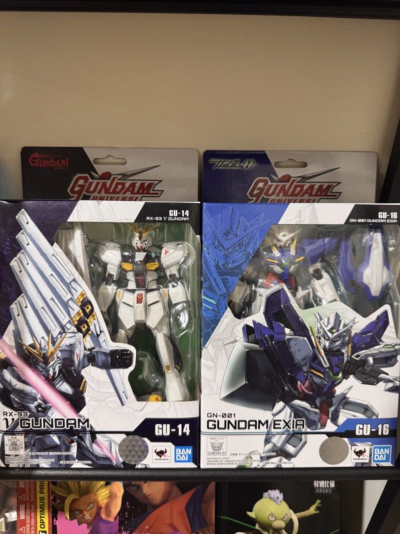 Bandai Gundam Universe Action Figures (Category: Gundam & Model Kits) located in Mandaluyong City. Submitted by stan1029 (Listing ID 1459433002, Image 1). Description: - Brand new Bandai Gundam Universe action figures - Available models: Gundam Exia (GU-16) and V Gundam (GU-14) - All figures are in original, sealed packaging - Ideal for Gundam collectors and fans PRICE: 1200 each, can give discount if get multiple items or take all Location: Mand