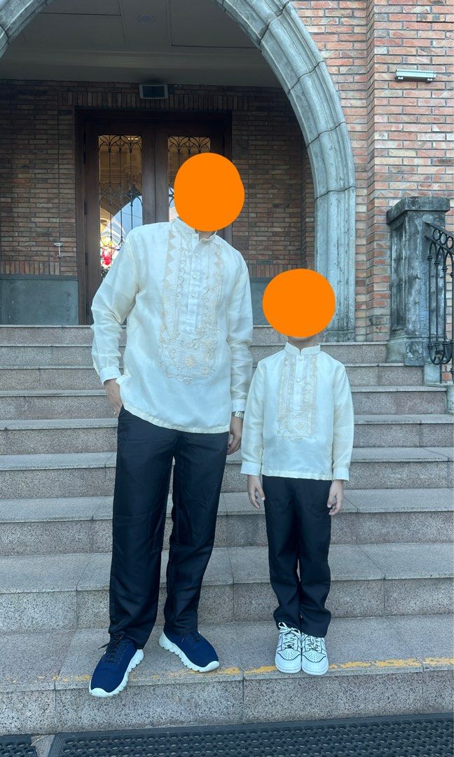 Barong with Black Slacks Set (Category: Coats, Jackets and Outerwear) located in Quezon City. Submitted by shop.wildfactorieph (Listing ID 1470388558, Image 2). Description: Barong Size Medium Black Pants Size 33-34 Mens ₱1499 for both. Barong Kids Size 6-8 Years Old Black Pants Garterized 6-8 Years Old ₱1,299 for both..