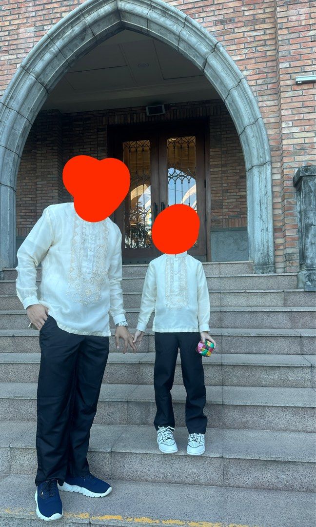Barong with Black Slacks Set (Category: Coats, Jackets and Outerwear) located in Quezon City. Submitted by shop.wildfactorieph (Listing ID 1470388558, Image 1). Description: Barong Size Medium Black Pants Size 33-34 Mens ₱1499 for both. Barong Kids Size 6-8 Years Old Black Pants Garterized 6-8 Years Old ₱1,299 for both..