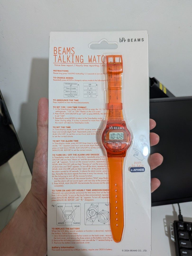 BEAMS Talking Watch Japanese Orange (Category: Men's Watches) located in Quezon City. Submitted by dparceo.me (Listing ID 1470476751, Image 1). Description: Beams Talking Watch - Orange Brand New Digital Quartz Japanese audio Purchased from BEAMS Osaka 3,000 only + shipping Meetups: Morato/6750 Ayala on thurs/fri Also available for shipping.