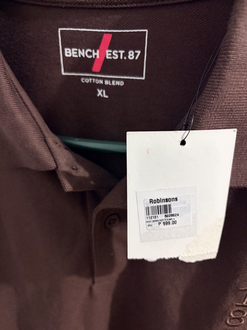 Bench Brown Polo Shirt size XL (Category: Tshirts & Polo Shirts ) located in Hagunoy. Submitted by chris.dl (Listing ID 1470454192, Image 3). Description: Authentic Brand new Length: 30 inches Width: 22 inches.