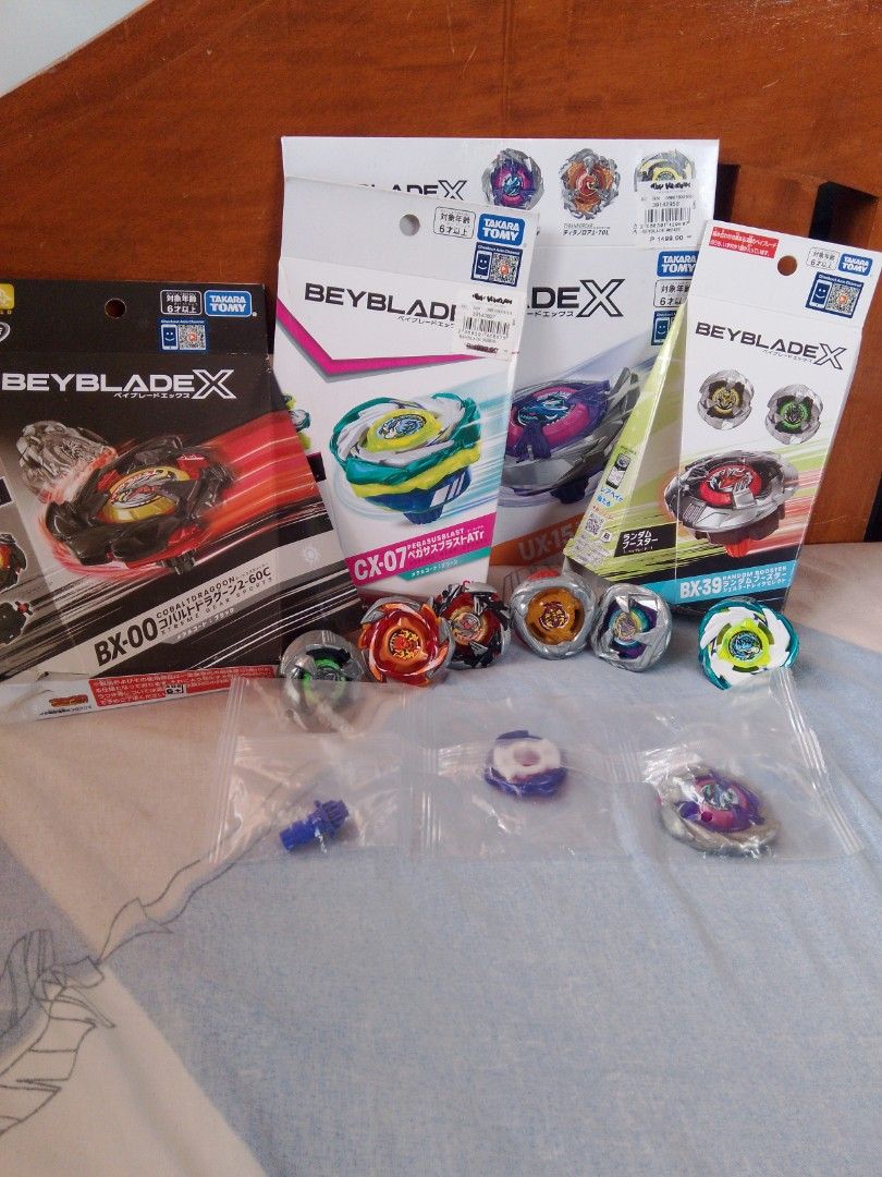 BEYBLADE X SALE (Category: Action & Battle Toys) located in Manila. Submitted by ramond_domingo (Listing ID 1470368150, Image 1). Description: BEYBLADE X SALE (SEALED) Shark Scale 4-50 UF - 1400 (Black) Cobalt Dragoon 2-60 C - 800 Pegasus Blast Turbo - 750 Scorpio Spear 0-70 Z - 600 Shelter Drake 3-60 D - 400 Dran Brave 6-60 V - 350 Samurai Calibur 6-70 M - 250 MOP: Gcash MOT: J&T or Lalamove LOC: Quezon City.