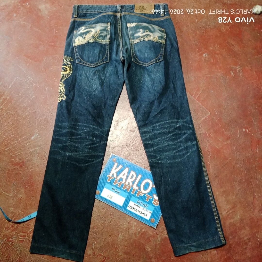 BIG TRAIN EMBROIDERED DENIM PANTS (Category: Jeans) located in Davao. Submitted by karlosthriftshop (Listing ID 1470432151, Image 3). Description: ₱750 FREE SHIPPING THRU J &T BIG TRAIN EMBROIDERED DENIM PANTS MADE IN TAIWAN NON-STRETCH W31 L38 HEM:7 PLEASE CHECK ATTACHED PHOTOS OF ACTUAL MEASUREMENT USED,IN VERY GOOD CONDITION ISSUE: ALTERED LENGTH X COD/COP PAYMENT 1ST MOP:GCASH DM FOR MORE INQUIRIES.
