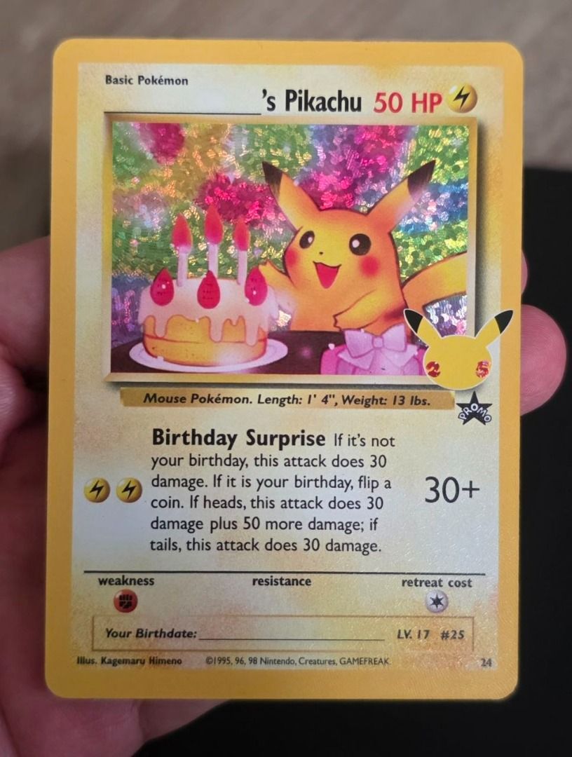 Birthday Pikachu 25th Anniversary #24 (NM), Toys & Collectibles ...