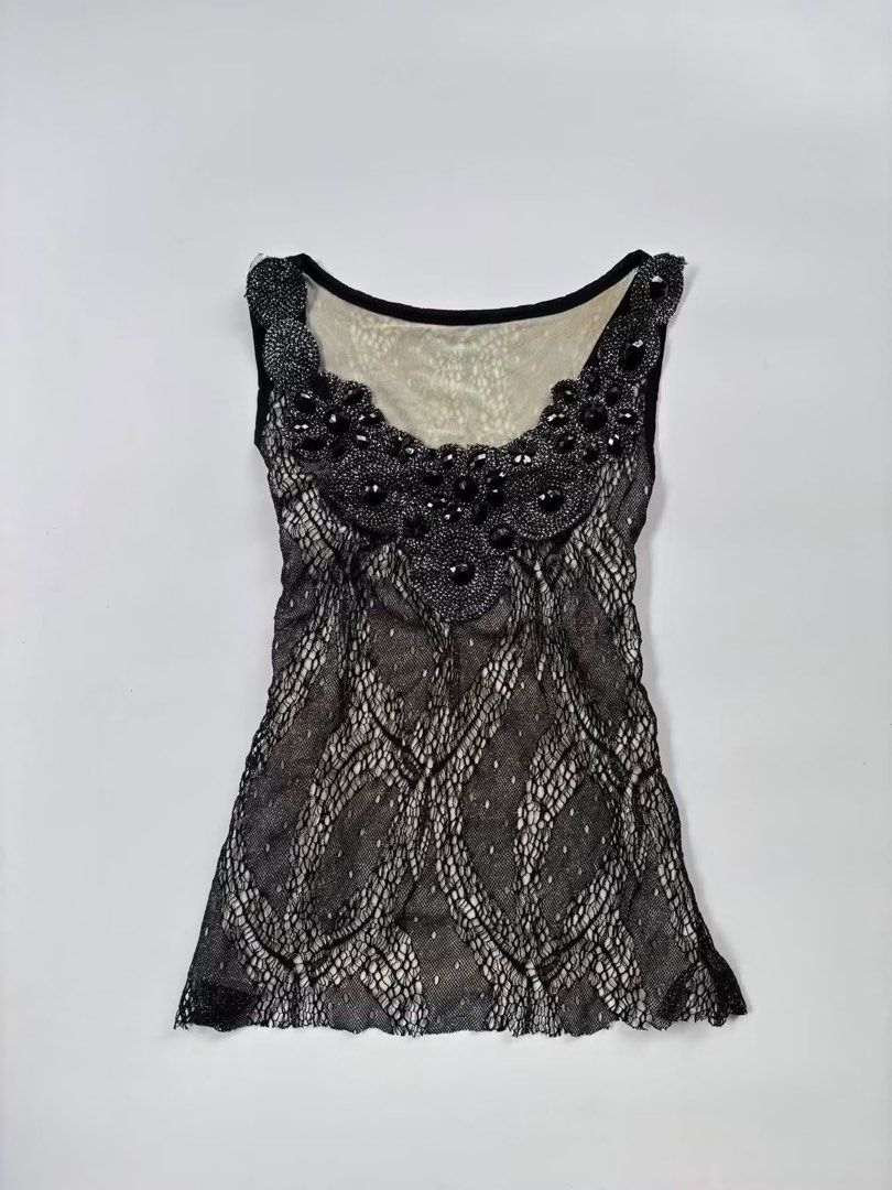 Black Beaded Top (Category: Blouses) located in Buruanga. Submitted by kaizenfinds7 (Listing ID 1470380528, Image 1). Description: No issue Fits M to L +sf.