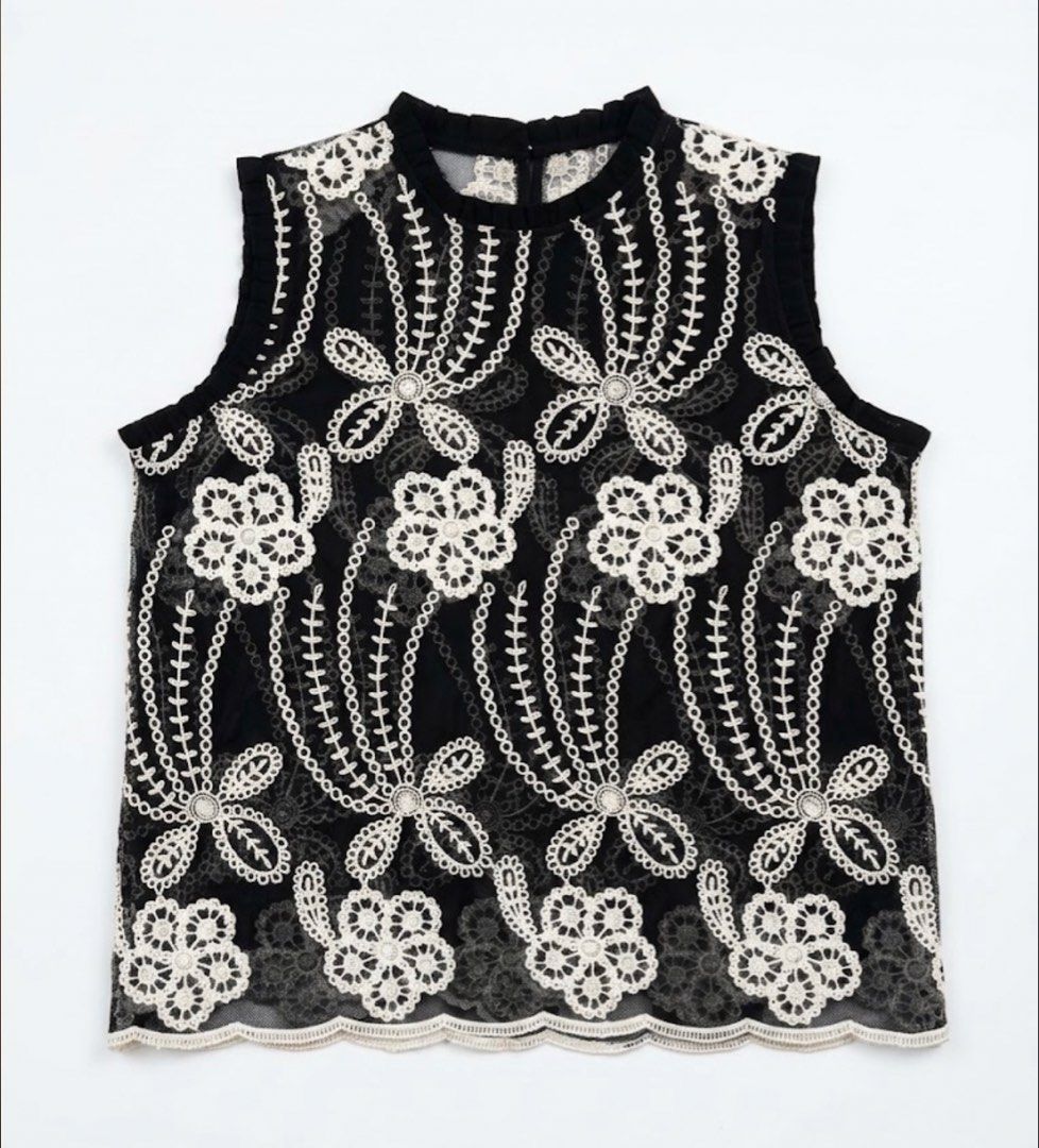 Black embroidered top (Category: Others Tops) located in Donsol. Submitted by saksthriftavenuebyluckymaria8 (Listing ID 1470431355, Image 1). Description: Black embroidered top Sz 40 chest 22in length 26in armhole 9in shoulder 16in Excellent not stretchable .