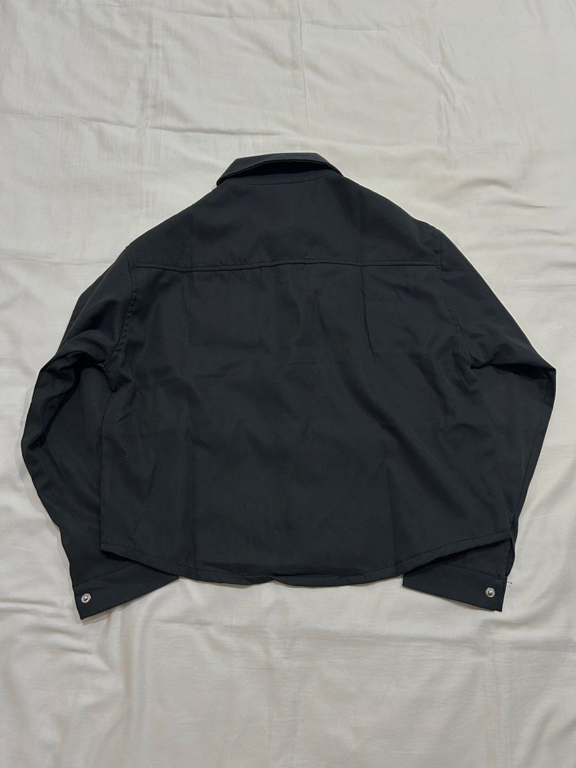 Black Long Sleeve Button Up (Category: Coats, Jackets and Outerwear) located in Quezon City. Submitted by christianramirez (Listing ID 1470422561, Image 2). Description: Length: 23.5” Bust: 43.3” Shoulder: 18.9” - Color: Black - Style: Button-up jacket with classic collar - Pockets: Two chest pockets - Closures: Silver snap buttons on front and cuffs Used only once for fitting..