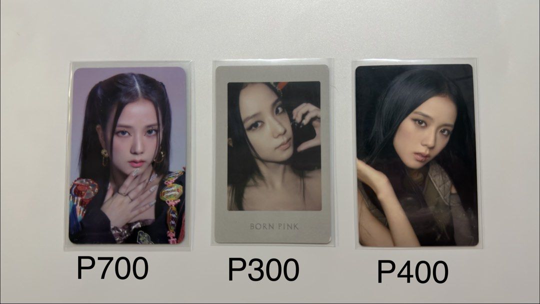 Blackpink Jisoo Photocard (Category: K-Wave Merchandise) located in Manila. Submitted by geezaam (Listing ID 1470387572, Image 1). Description: WTS/LFB Selling my Blackpink Jisoo Photocards. Prices are indicated in the photos. Will prioritize buyers who can buy more than one card or who can take all. ❗️Payment First❗️ DM/PM me if interested 🙂 Payment Method: MariBank / GCash Delivery Method: J&T / Lalamove Location: Pasig / Taytay.