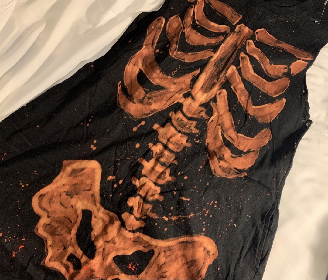 Bleached Skeleton Ribcage Black Dress (Category: Dresses) located in Manila. Submitted by novakcollection227 (Listing ID 1470473284, Image 1). Description: Ribcage and pelvic bones bleached alternative sleeveless dress.