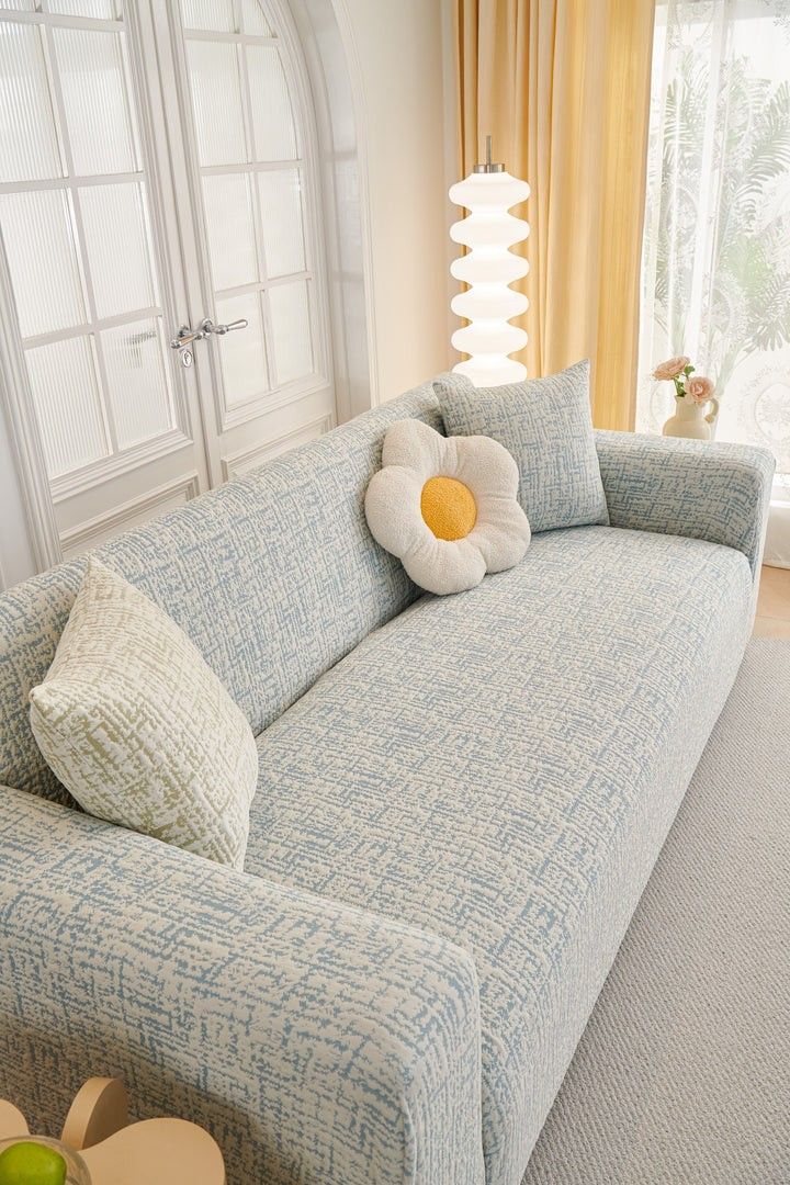 Blue and White Patterned Stretch Sofa Cover (Category: Sofas) located in Manila. Submitted by maryjoyenc89891 (Listing ID 1470420481, Image 3). Description: New Sofa Fleece cover set 3 in 1 no pillow case Orig price 6.5 selling 4k nalang 1pc 120*200 2 pc 90*140 Makapal Rfs : d kasya sa sofa nmn hahaha Loc manila - Brand new and still sealed in original plastic packaging - Stylish textured blue and white pattern - Stretchy fabric ensures a tight, 