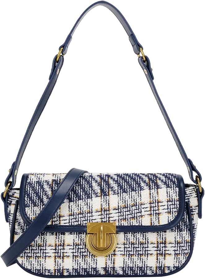 Blue and White Y2K Tweed Shoulder Bag (Category: Shoulder Bags) located in Binan City. Submitted by jjazrylle (Listing ID 1470542074, Image 2). Description: could be shoulder or kilikili bag condition: 9.5/10 so good!! 350 + sf 📥.