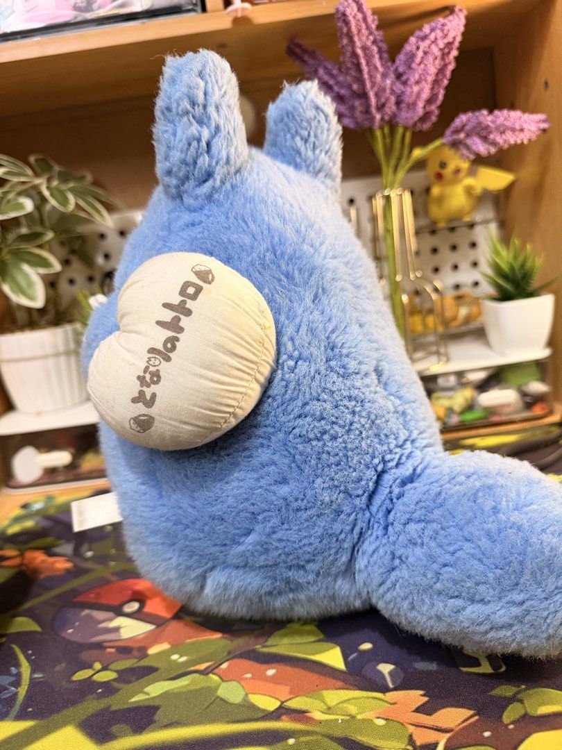 Blue Totoro Studio Ghibli Plush Soft Toy (Category: Plushies & Soft Toys) located in Baguio. Submitted by jonathanseller_buyer (Listing ID 1470514732, Image 3). Description: - Official Studio Ghibli Blue Totoro plush toy - Soft and fluffy bright blue and white fur - Comes with a white pouch accessory and Japanese text on the back - Made in Indonesia (tag intact) - Excellent, clean condition (no rips or stains).