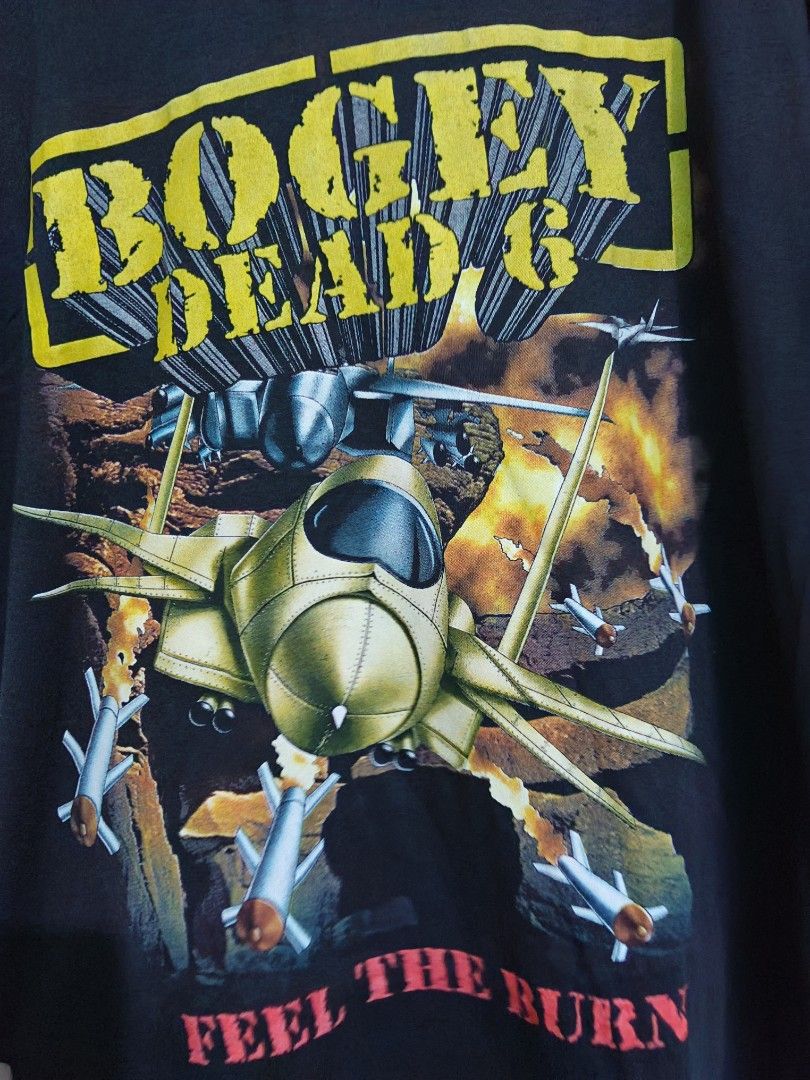 Bogey Dead 6 (Category: Coats, Jackets and Outerwear) located in Taguig. Submitted by thriftedminds (Listing ID 1470518312, Image 2). Description: Item: Bogey Dead 6 (Reminiscent of Megadeth's Warheads on Foreheads or Wake Up Dead)🔥 ‎Size: Triple A (Artshirt Apparel & Activewear) ‎Width: 21 ‎Length: 28 ‎Condition: Excellent DM to purchase 📩.