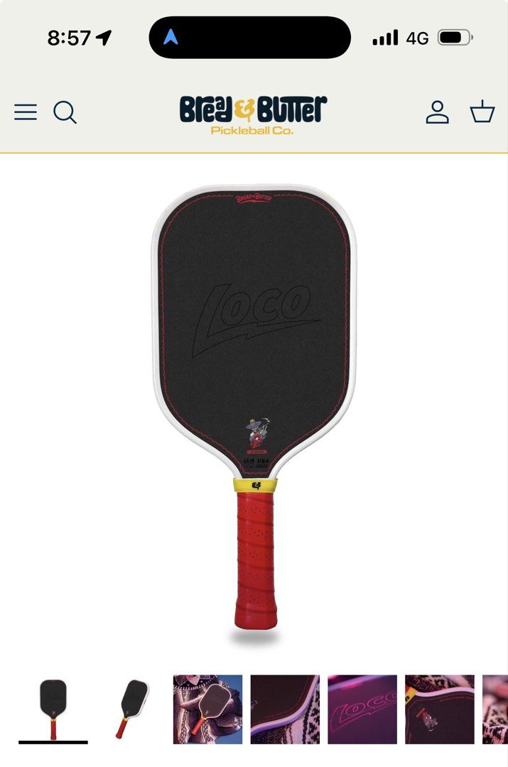 Bread & Butter Loco 2 Pickleball Paddle Elongated, Sports Equipment ...