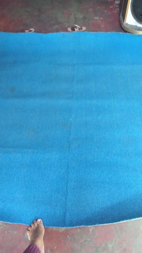 Bright Blue Carpet Rug (Category: Carpets, Mats & Flooring) located in Manila. Submitted by wisegem-231b (Listing ID 1470393345, Image 2). Description: - Item: Large blue carpet rug - Condition: Used with normal wear - Features: Vibrant color to brighten rooms and a soft textured surface - Best for: Living room or bedroom floor covering - Status: Ready for quick purchase.