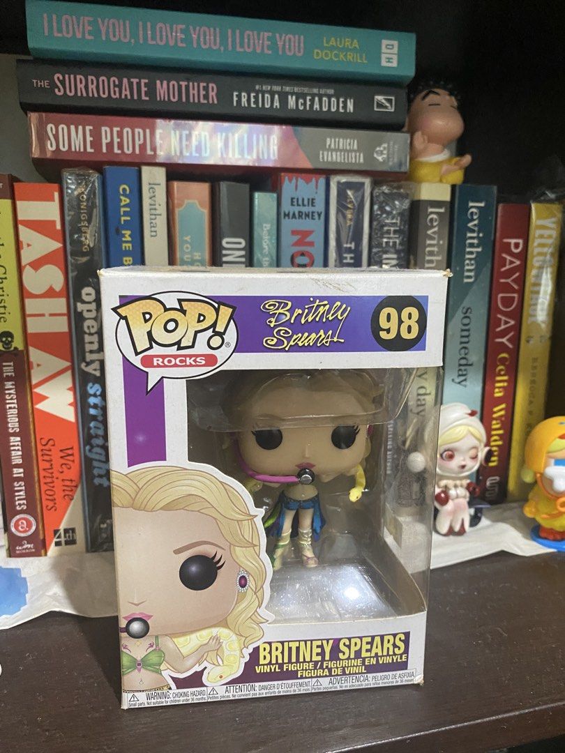 Britney Spears Funko I’m A Slave 4 U (Category: Designer & Blind Box Toys) located in Caloocan City. Submitted by g4bbygabby (Listing ID 1470438205, Image 1). Description: RFS Decluttering. No damage or issue - Item: Britney Spears Funko Pop! Rocks #98 - Design: Iconic VMA performance outfit with yellow snake and microphone headset - Packaging: Original box with purple backdrop graphic included .