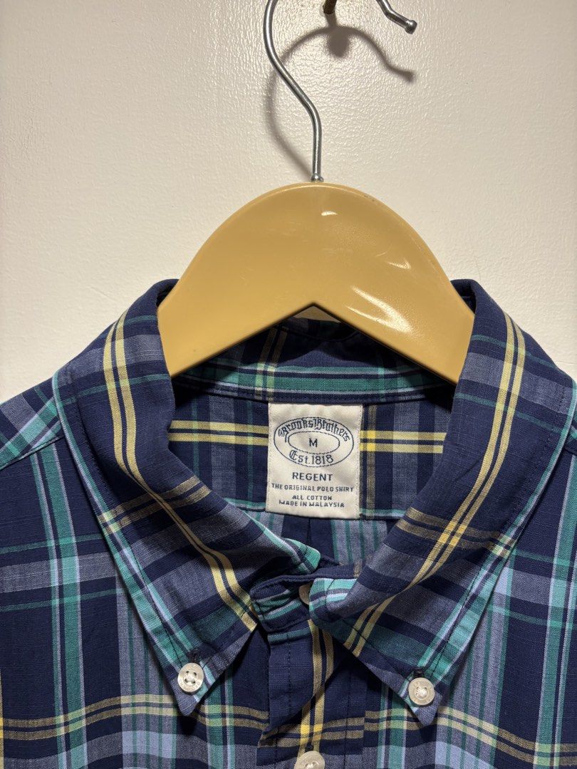 Brooks Brothers Plaid Button down Shirt (Category: Tshirts & Polo Shirts ) located in Bacolod City. Submitted by moboandmoga (Listing ID 1470411373, Image 2). Description: Brooks Brothers Plaid Button down Shirt Size: Medium frame Excellent Condition (Sizing info) Width: 22 inches Length: 29.5Front - 30back.