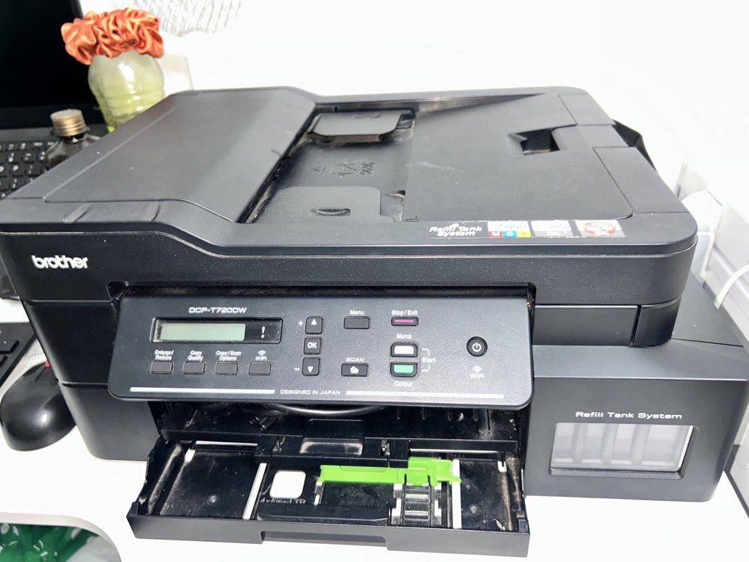 Brother DCP-T720DW Refill Tank System Printer (Category: Printers, Scanners & Copiers) located in Cavite. Submitted by jm_gutierrez (Listing ID 1470386541, Image 1). Description: - Model: Brother DCP-T720DW Refill Tank Printer - Connectivity: Built-in WiFi for easy wireless printing from phones and laptops - Features: All-in-one print, scan, and copy with flatbed scanner and front paper tray - System: Cost-effective refill tank system located con