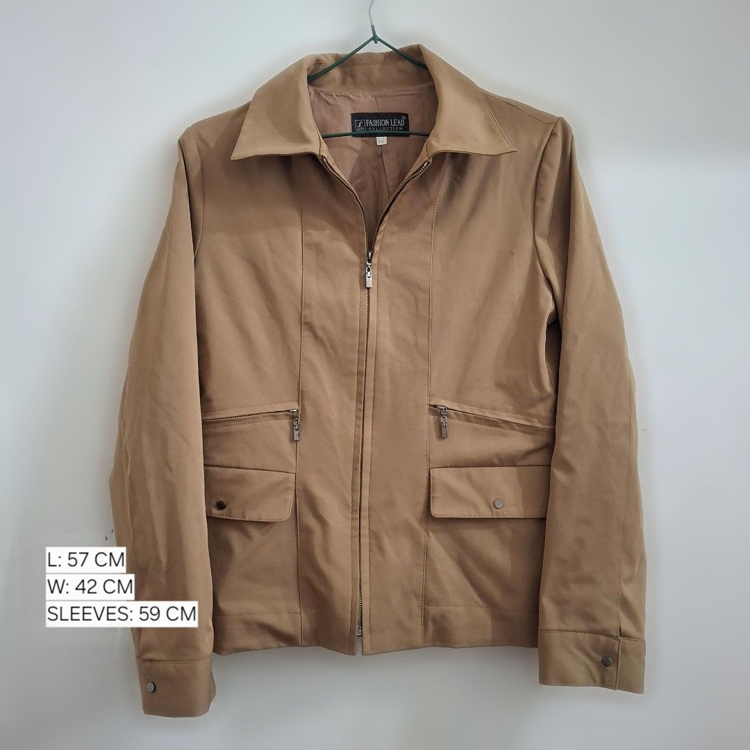 Brown blouse jacket blazer (Category: Blouses) located in Caloocan City. Submitted by hazedeclutters (Listing ID 1470399695, Image 1). Description: small to medium ★ LOC: SOUTH ALOOCAN MOD: LALAMOVE / J&T MOP: GCASH.